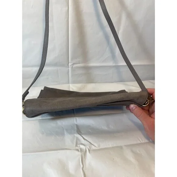 Trina TURK Gray Leather Bag Shoulder Crossbody with Handle Magnetic - Picture 2 of 13